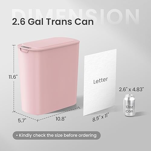 Miniatura 2 de Cesun Automatic Motion Sensor Bathroom Trash Can with Lid, 2.6 Gallon Touchless Trash Bin, Smart Plastic Slim Garbage Can Small Wastebasket for