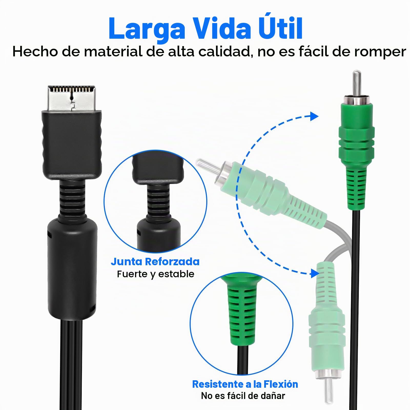 XMSJSIY Componente AV Cable para PS2 PS3 AV HDTV Wire Multi Out Video Audio Cable YPbPr Componente para PS2 PS3 HDTV EDTV Cable Conector – 1.8 M