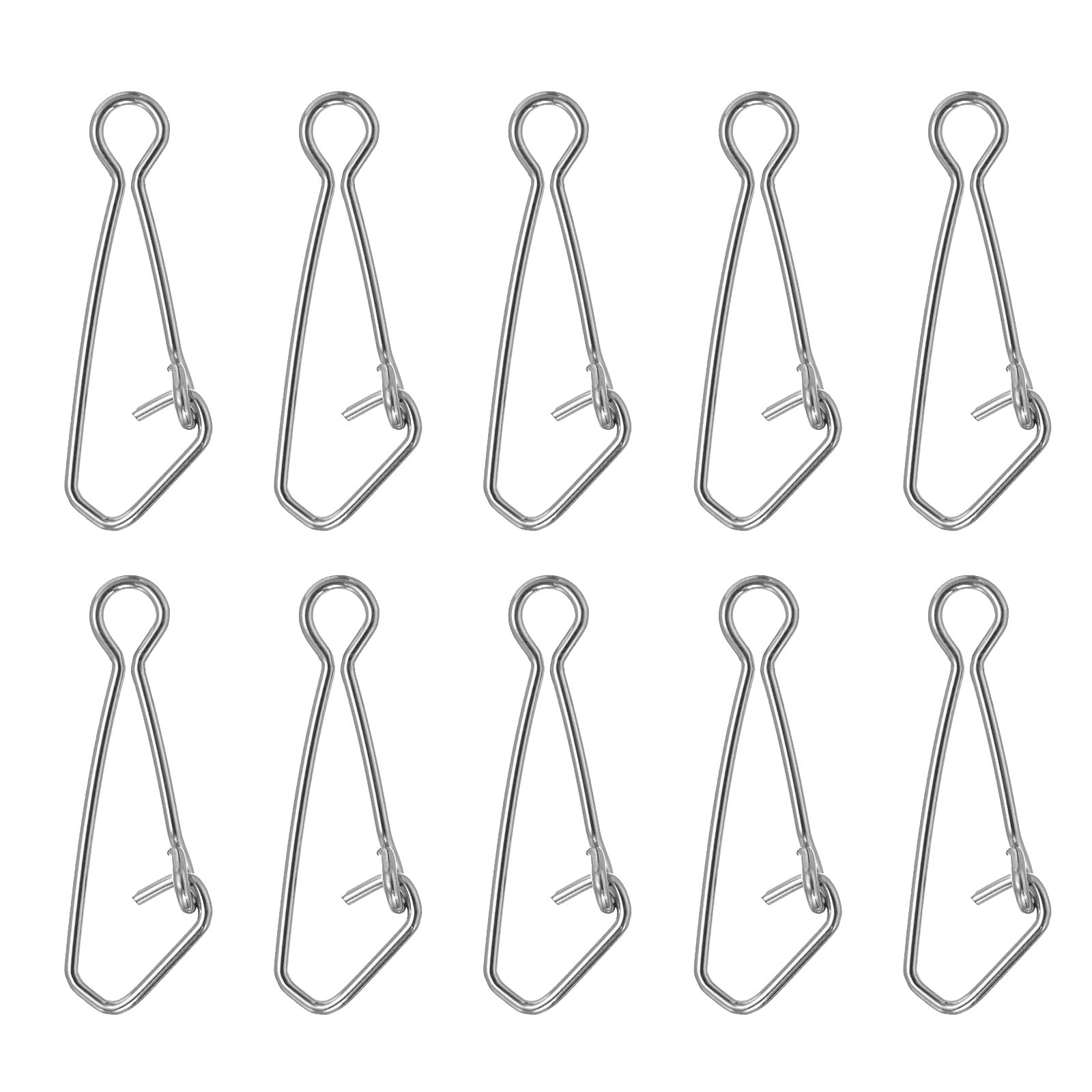 PATIKIL High Strength Fishing Snaps, 50 Pack 125 Lbs Stainless Steel Line Pin Connector Swivels Clips Quick Change for Fishing Lures Freshwater Saltwater, White