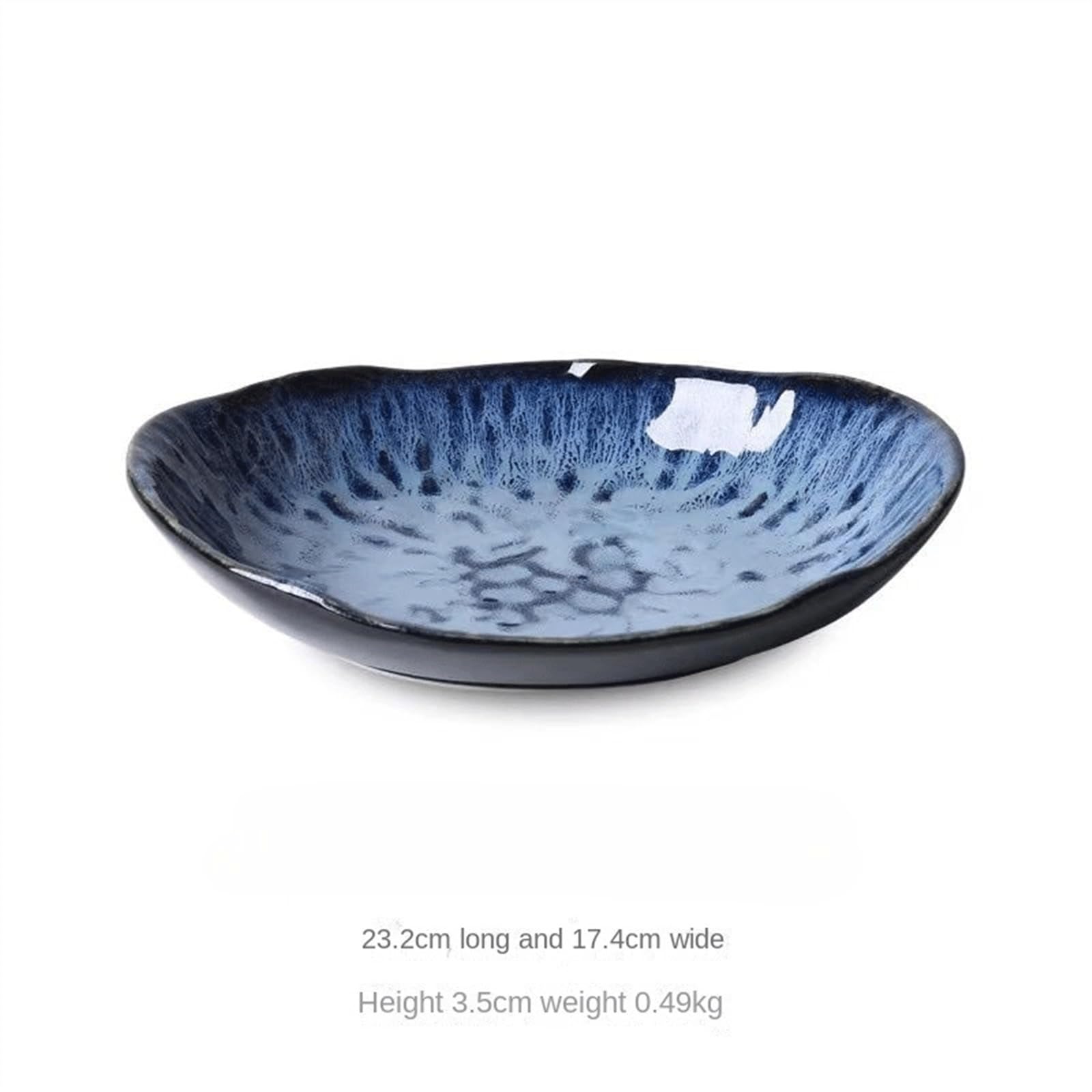 Forniture Per Feste Piatto piano ovale Piatto for macedonia di frutta for la casa Piatto for pasta Stoviglie in ceramica adatto for cucina Ristorante Hotel Piatti Della Festa (Size : 23.2cm)
