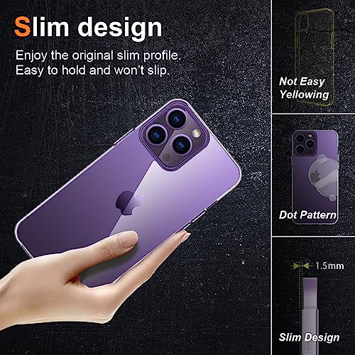 bokoo iPhone 14 Pro Max Case, Ultra [Slim Thin] Flexible Clear TPU Phone Case for iPhone 14 Pro Max [Scratch-Resistant] Gel Rubber Soft Skin Silicone Protective Case, Anti-Yellowing,Transparent - Thumbnail 4