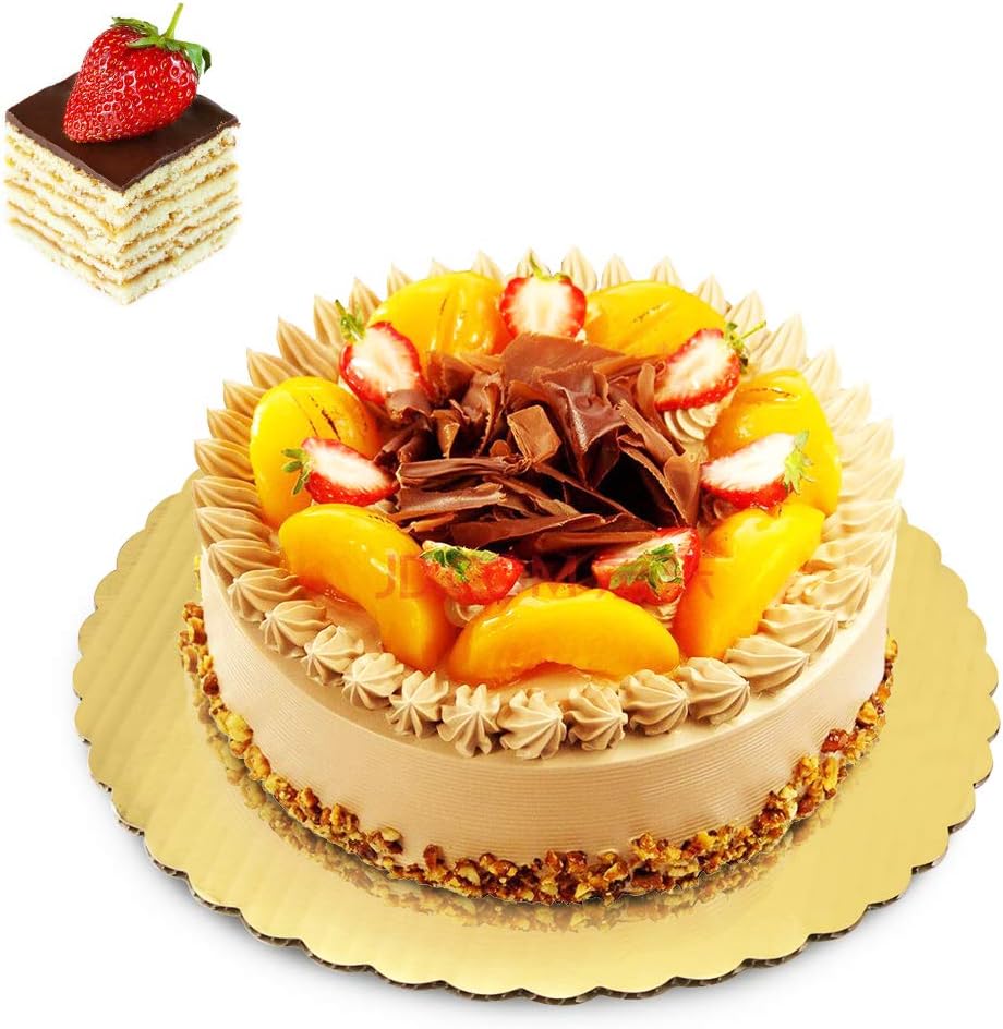 WFPLUS 10 Inches Sturdy Cake Boards - Set of 20 Gold Round Cake Circle Base, Disposable Pizza Cardboard Circle Tart Decorating Base Stand
