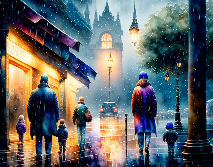 Affiches sur toile de nuit pluvieuse pour une décoration intérieure poétique et apaisante