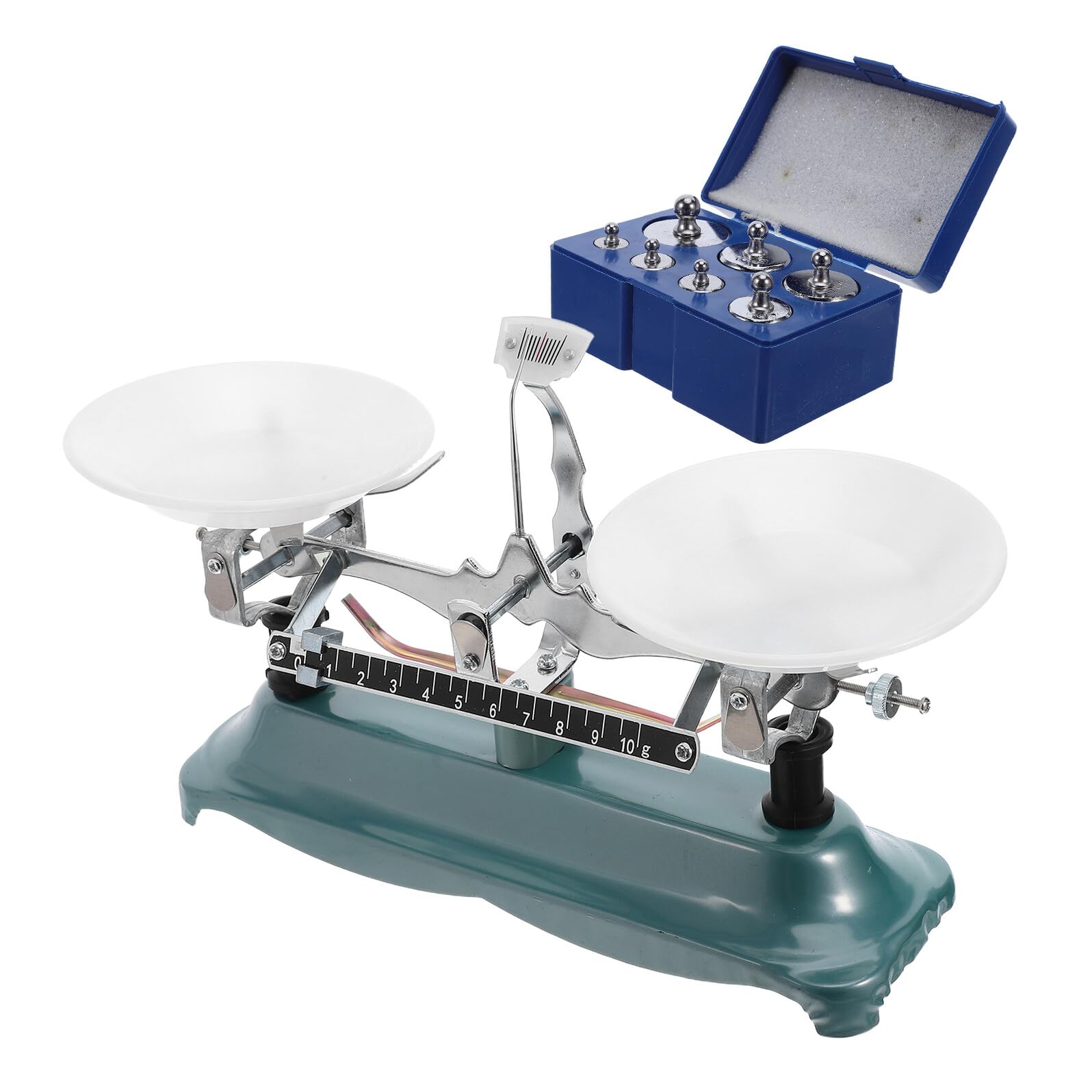 SHINEOFI Balance De Laboratoire Matériel Pédagogique De Physique Outil D'Enseignement Balance Avec Kit De Poids Plateau Vert