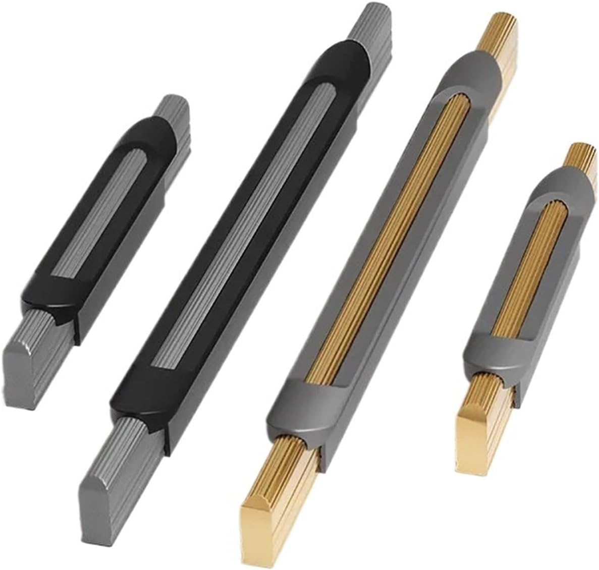 Aluminum Alloy Furniture Wardrobe Door Handles Drawer Pulls Kitchen Cupboard Wine Cabinet Door Handle Hardware 2Pcs(Black Grey 320mm)