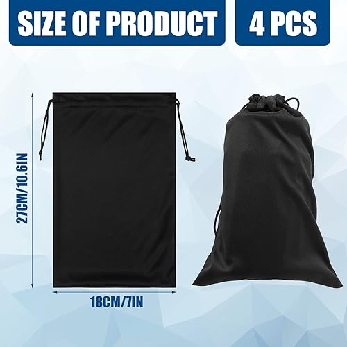 Miniatura 2 de AIEX Bolsa para gafas, 4 piezas, bolsa de microfibra, bolsa de gafas de esquí, bolsa de gafas de sol, bolsa de gafas de sol a granel, bolsa de