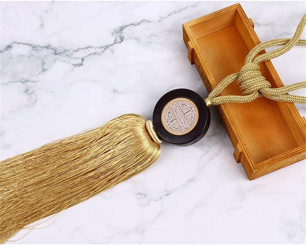 Curtain Braided Tie,Curtain Holder, Tassel Curtains Tieback Vintage Curtain Holdback Hanging Pendants Ropes for Window Treatments Drapes Decoration - Red (Color : Gold)