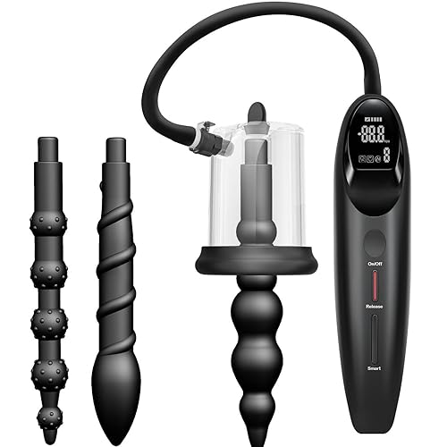 Anal Pump, Anal Expander, Anal Vacuum Training with Threaded Butt Plugs, Male Prostate Massage, Vagina Stimulator, Adult Sex Toys for Men or Women (Extra Large) - Extra Large
