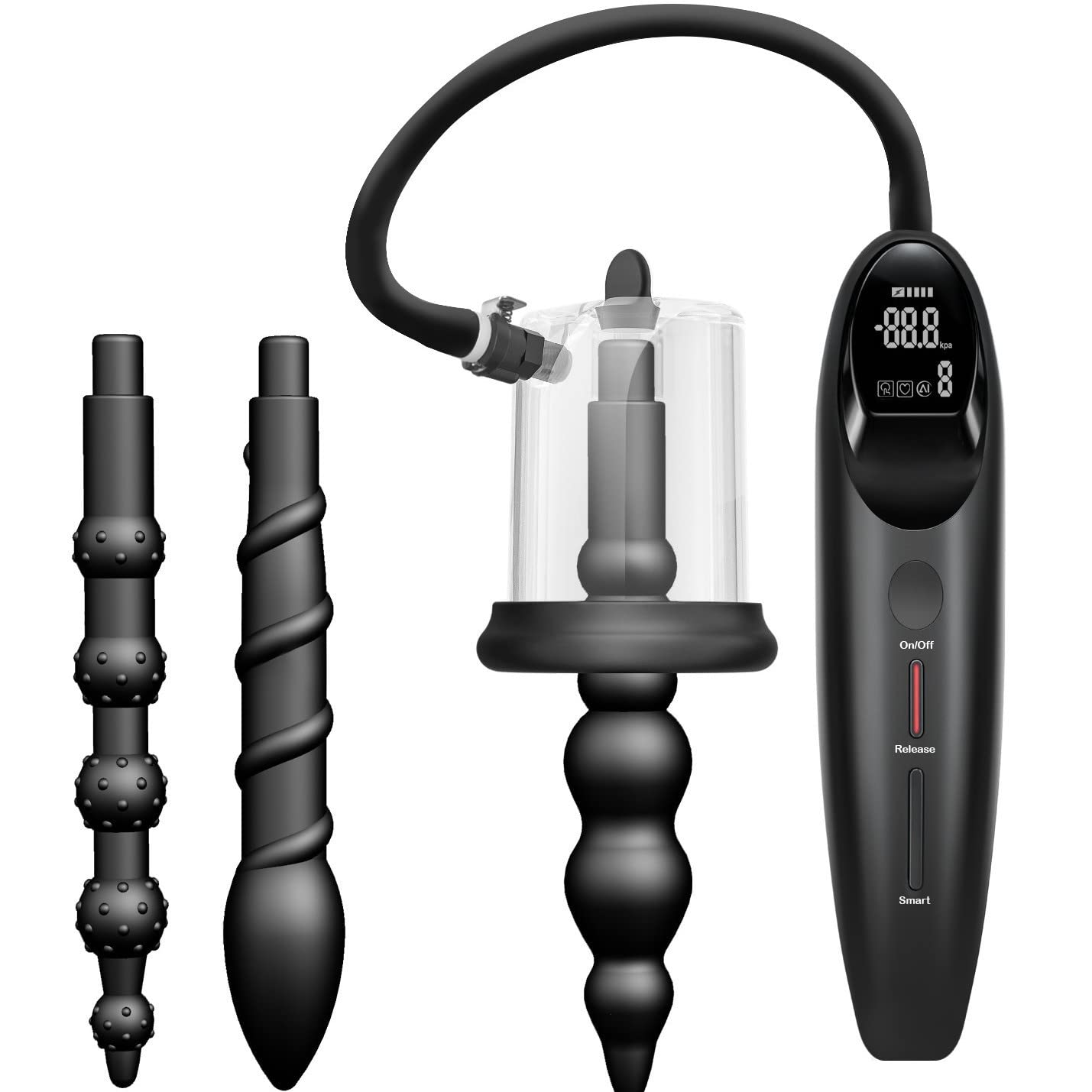 Anal Plug Expander Eléctrico con Vacuum Pump, Dilatador Anal Estimulador Vaginal Butt Plug Expander, Bomba Anal Masajeador de Próstata Anal Toy, Anal Dilator Masturbador Sex Toy para Mujeres y Hombres