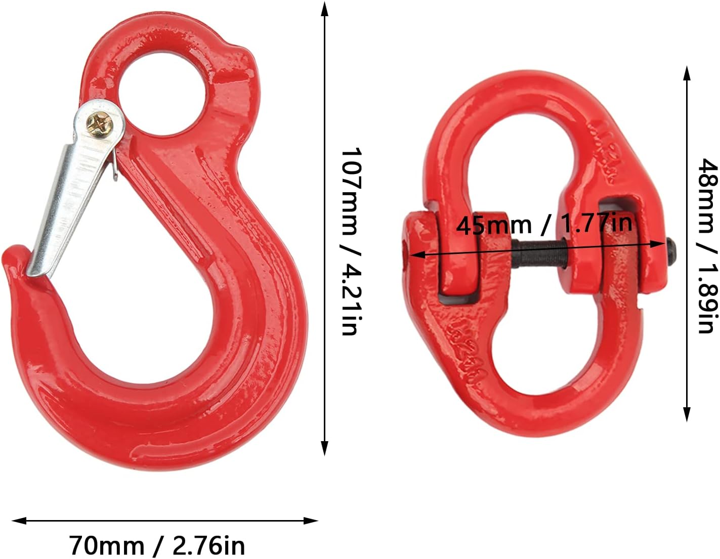 Safety Chain Hooks, Hammer Locks for Trucks, 2 Set Slip Hook Eye Sling Heavy Duty 1.12T Bearing Trailer Lifting Hammer Lock Chain Connector