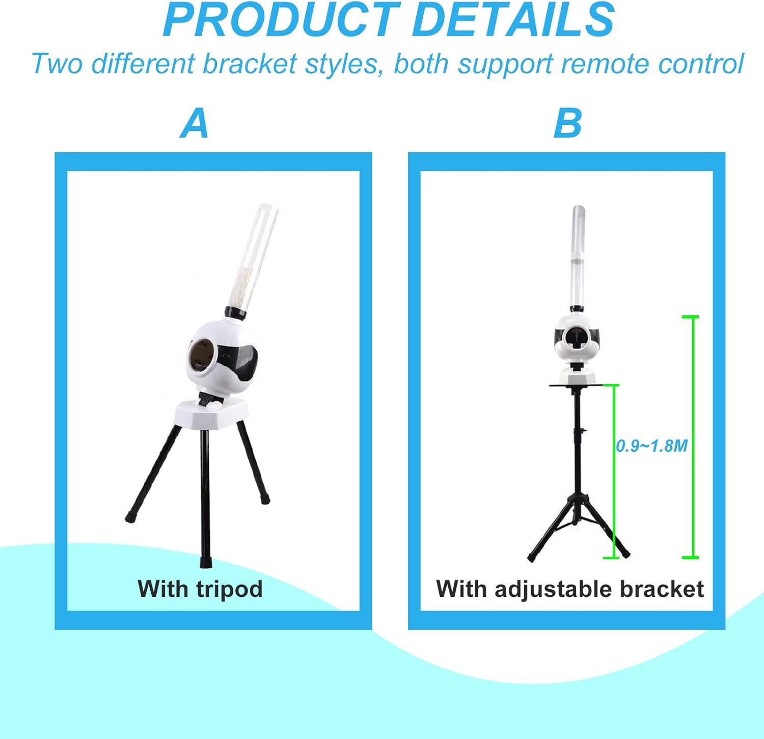 Badminton Serving Machine with Remote Control, Automatic Shuttlecock Feeder with Metal Bracket, for Shuttlecock Competition Training,A