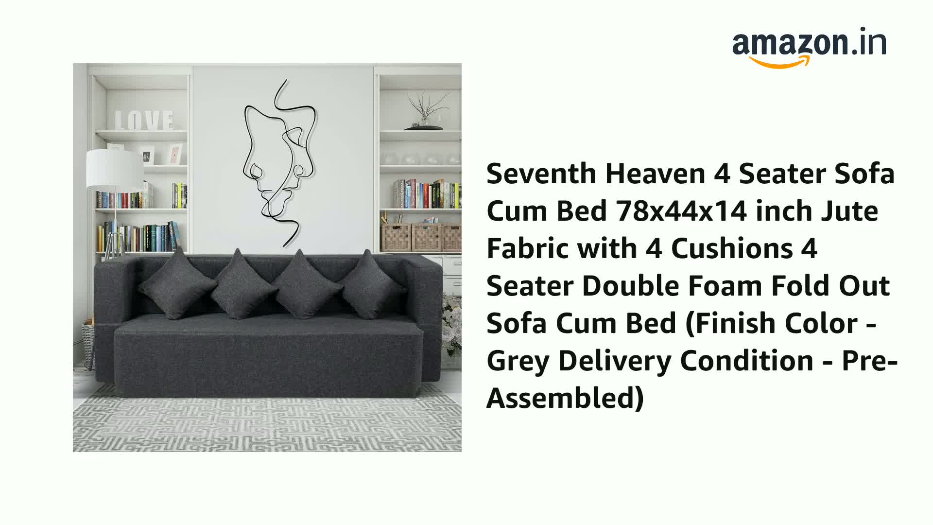 家具 Sofa cum Bed 4 seater - Very Good Condition sofa cum bed used, it's a full convertible (queen size)sofa. | eBay