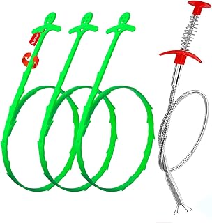 Ad – Forlivese Rough Plumbing Supplies,Snake Drain Cleaner for Thinner Pipes (>0.45"),3 Pack Upgrade 21" Plastic...