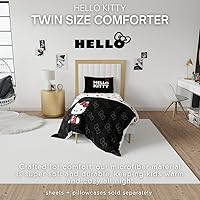 Vista 2 de Coleccionables Hello Kitty Edredón reversible y muy suave de microfibra, tamaño individual, (producto oficialmente licenciado) de Franco