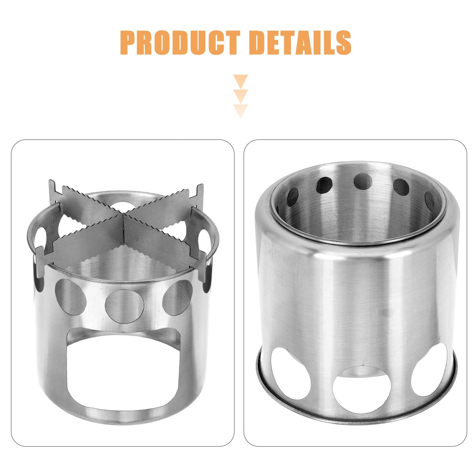 Set de Cocina de Camping de Acero Inoxidable, Plata, Portátil