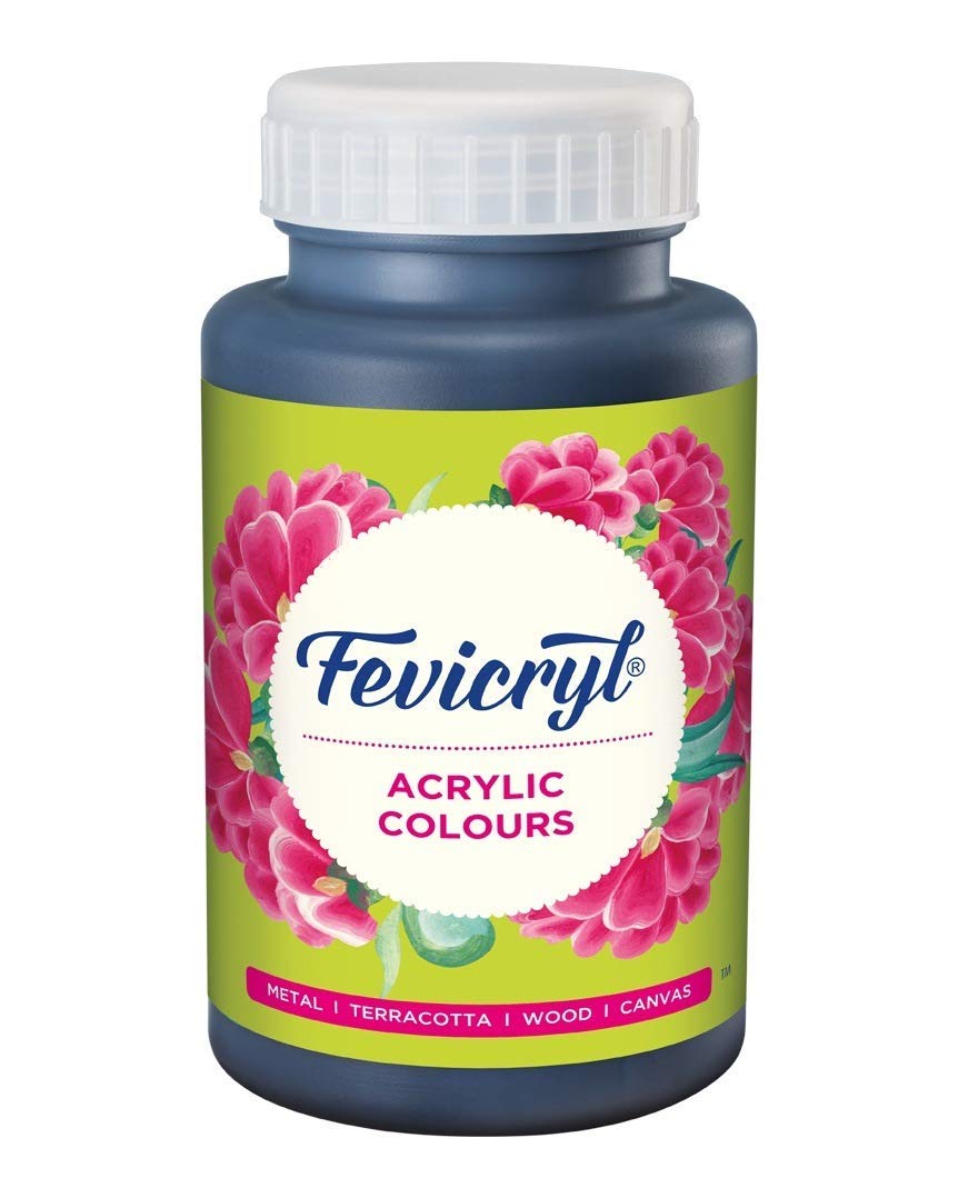 Fevicryl Pidilite Acrylic Colour, Black Acrylic Paint, 500 ml, Art and