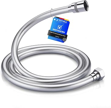 GRIFEMA Smooth Shower Hose 1.5m, Flexible PVC Shower Pipe, Anti-Kink