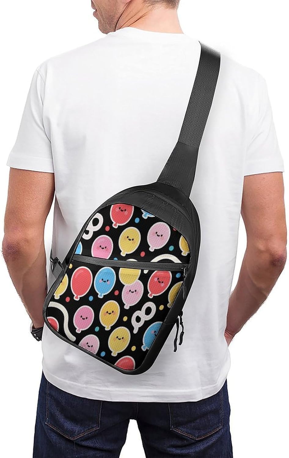 Balloon Streamers Sling Bag Crossbody Chest Bag Fanny Pack | Foldable Oxford Cloth Crossbody Bag with Internal Storage Bag Adjustable Sling Backpack Compact Lightweight for Travel Hiking