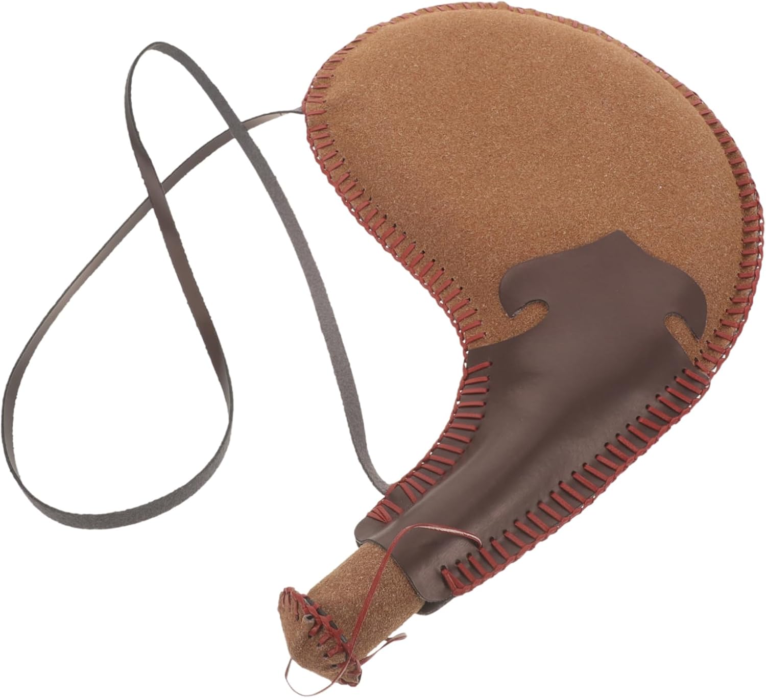 BESTYASH Leather Water Bag for Camping Hiking Outdoor Traditional Mongolian Design Leakproof Portable Wine Canteen