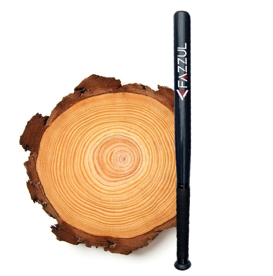 Image of Baseball Bat Natural Wood Baseball Bat with Strong Wood for Self-Defense (32 inch Long) (Black)