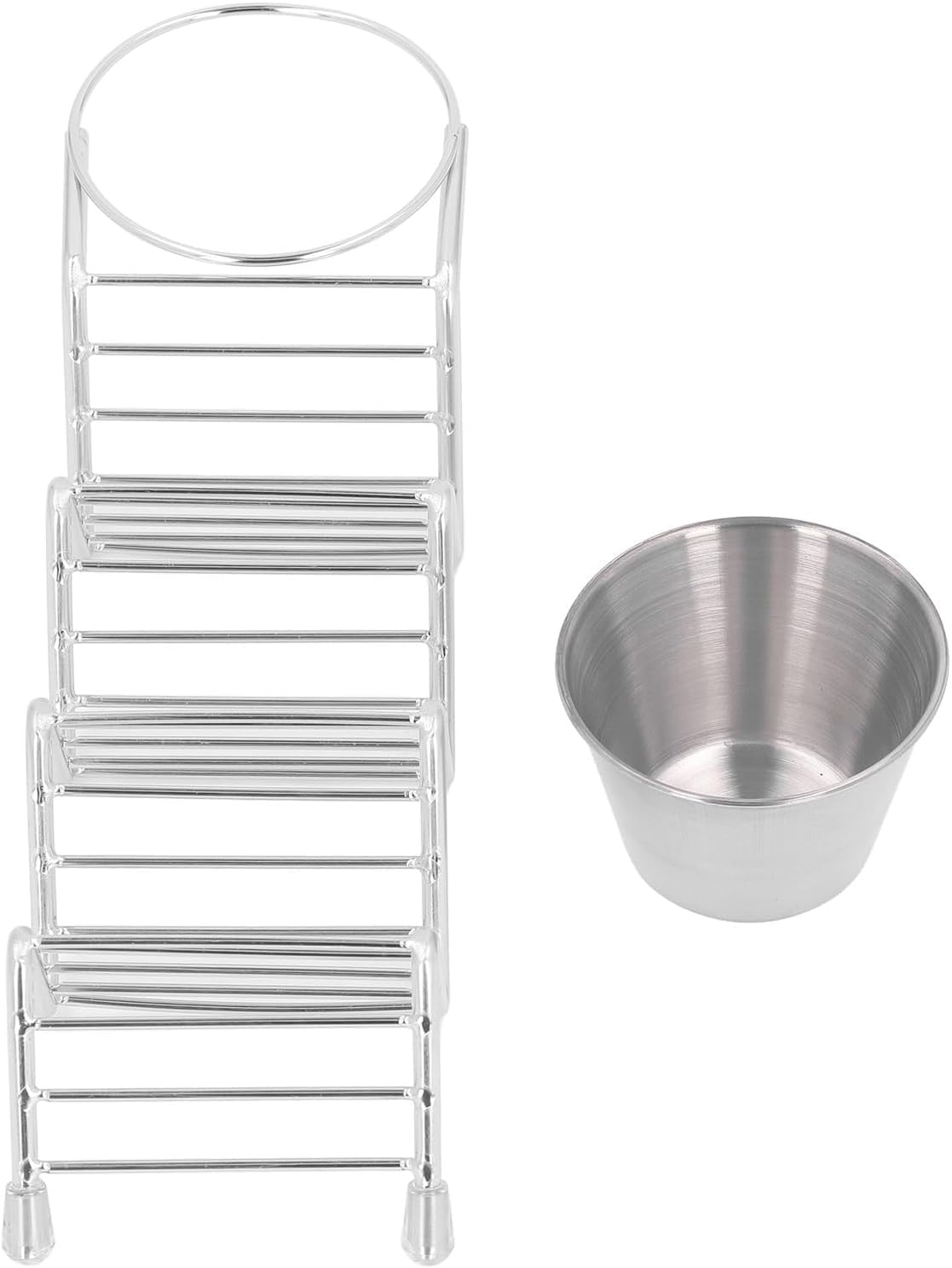 2Pcs Taco Holder with Sauce Cup, Holds 3 Tacos, Stainless Steel