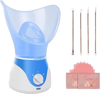 Facial Steamer for Deep Cleaning, ETTG Professional Spa Face Steamer Sauna Pores Cleanse,Fast Steam Sprayer Humidifier Sprayer, Warm Mist Moisturizing Cleaning Pores with Timer Fast Steam Sprayer, 4 Piece Stainless Steel Skin Kit and Oil Blotting Sheets for Face