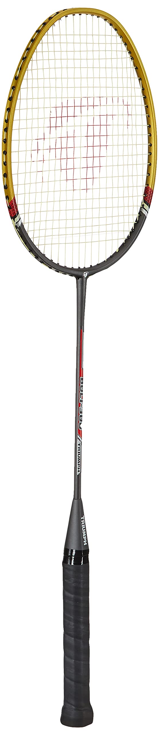 Triumph Bolt Graphite Composite Light Weight Strung Badminton Racket with Star-6R Double Compartment Badminton Bag Red-image-45
