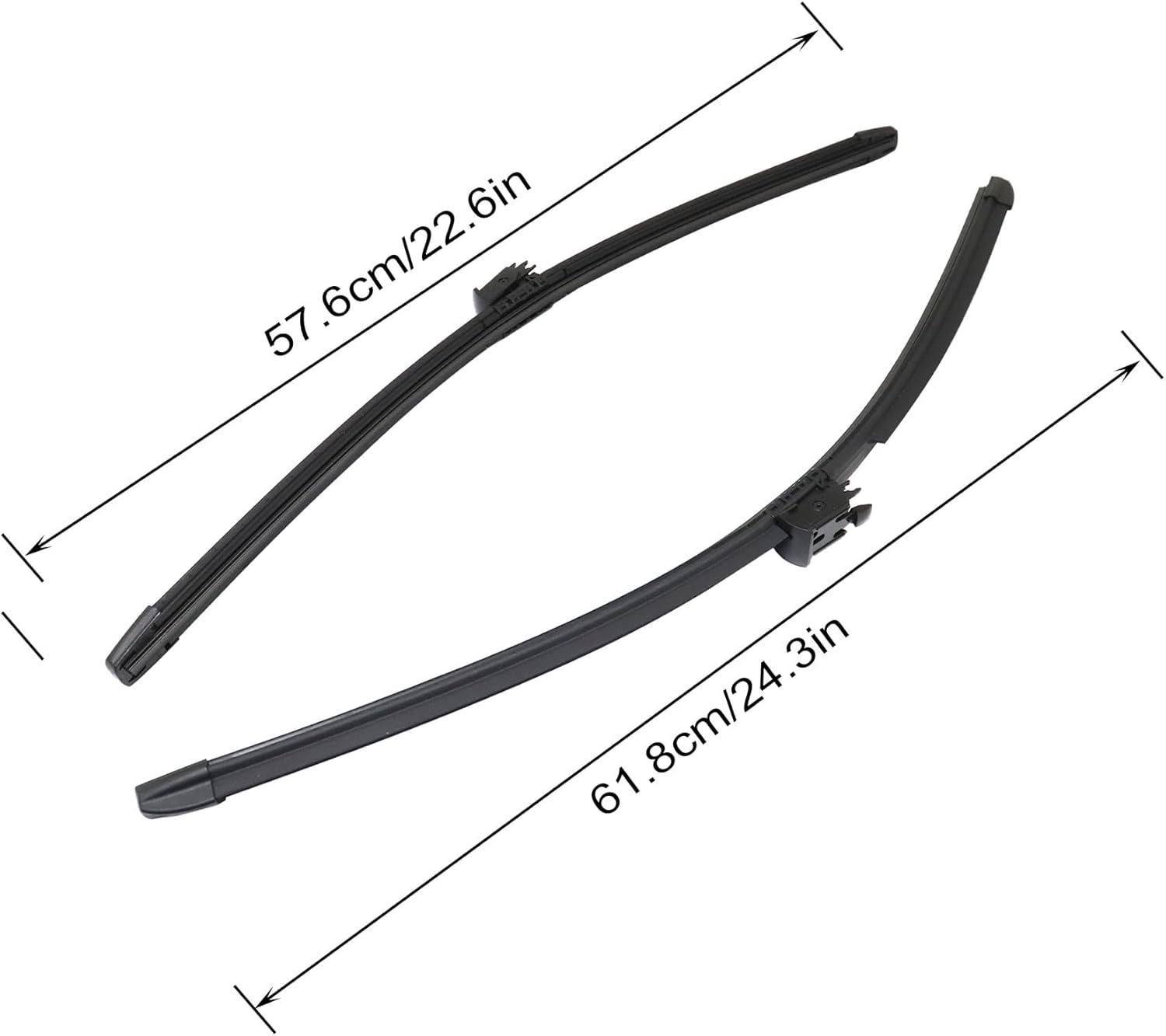 XQSMWF Front Windshield Wiper Blade Set w/Heated 2228201145 Compatible with Mercedes S450 S550 S550e S560 2015-2020# A2228201145 222-820-11-45