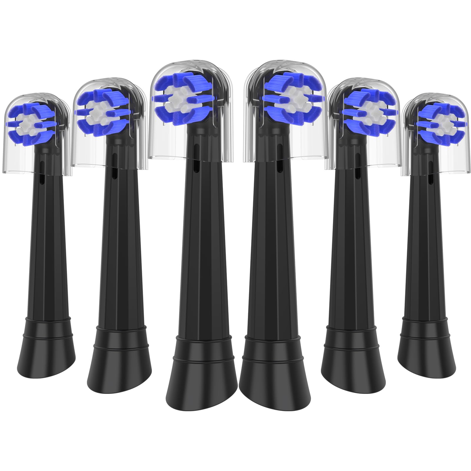 Lot de 6 embouts de brosse à dents de rechange Oral-B iO pour Oral B série 3/4/5/6/7/8/9/10, poils moyens, noir