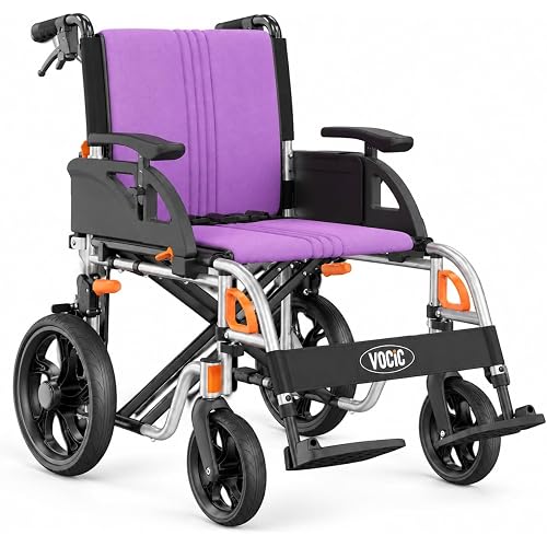 VOCIC Lightweight Transport Wheelchair for Adults