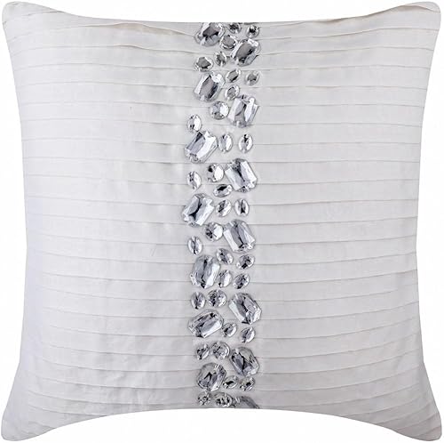 Diseñador champaña café almohadas Tapa, cristales pinktucks almohadas Tapa, cuadrado fundas para cojín cuadrado, seda fundas de almohada decorativas