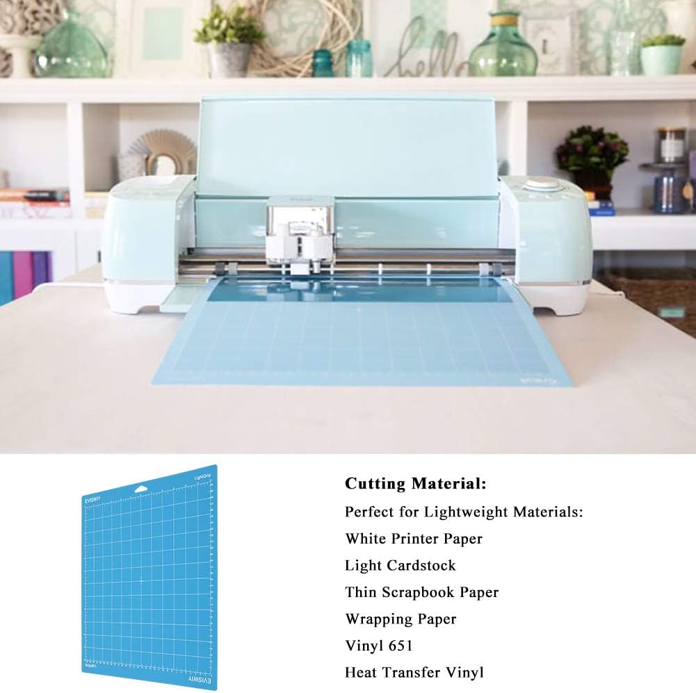 EVISWIY 12x12 Cutting Mats for Cricut Maker 3/Maker Explore Air 2/Air/One StandardGrip LightGrip StrongGrip FabricGrip Variety 5Pack Reusable Craft Cricket Cutting Mat for Cricut Accessories Supplies