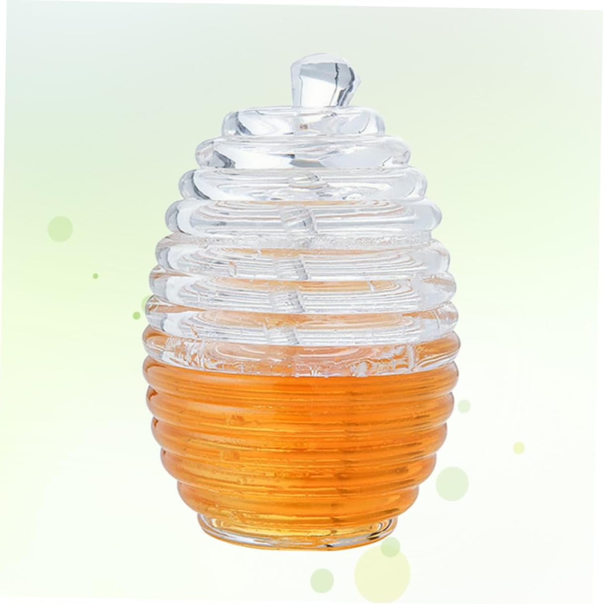 TIDTALEO 2pcs Acylic Honey Jar Pot Glass Dipper Honey Container Juice Dispenser Jar for Syrup Storage