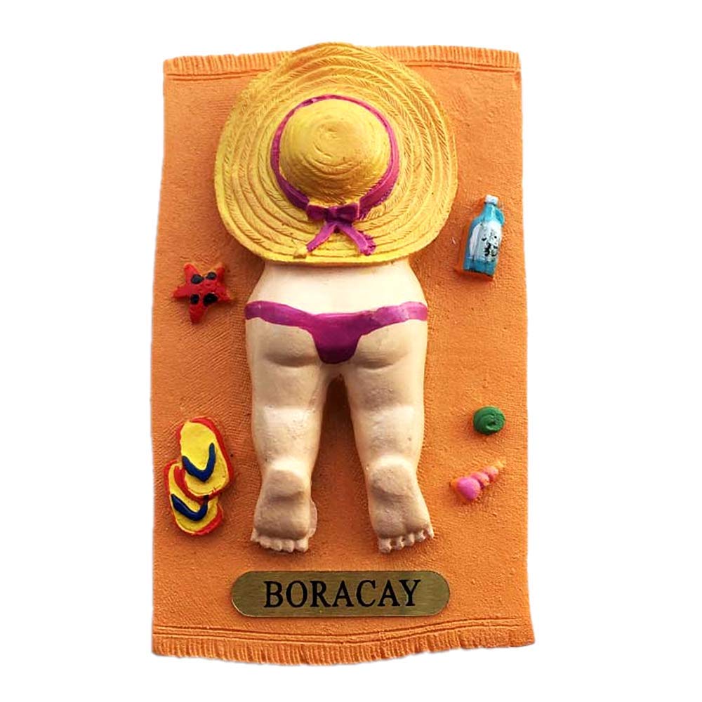 Muyu Magnet Souvenir Beach Sunbathing Boracay Philippines 3D Fridge Gift Collection Home & Kitchen Decoration Whiteboard ic Sticker Philippines Refrigerator