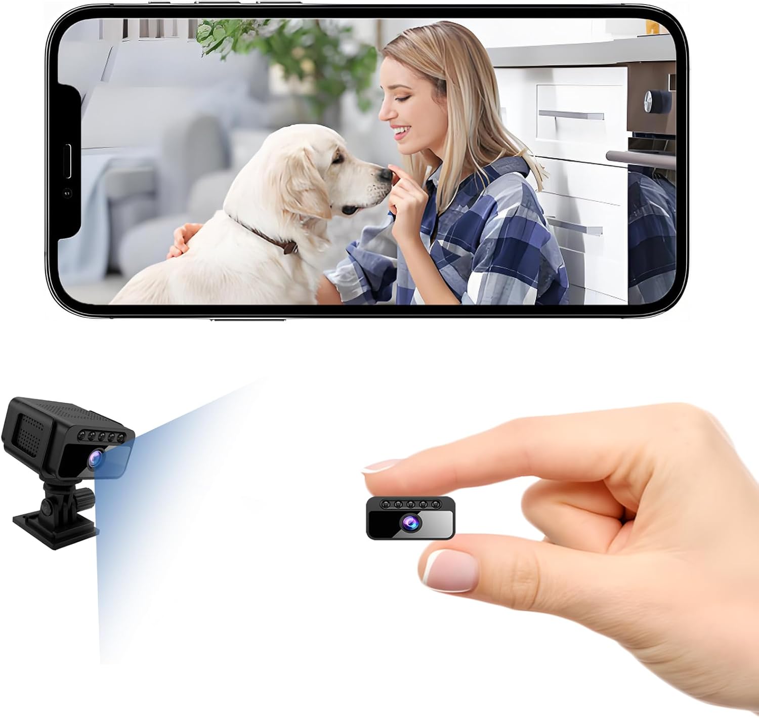 2026 Mini Security Camera 4K HD WiFi Wireless Home Tiny Cameras Nanny Cam with Motion Detection, Night Vision, App Control & SD Storage, Wide Angle, Can No Need WiFi Cams for House Pet Indoor Outdoor