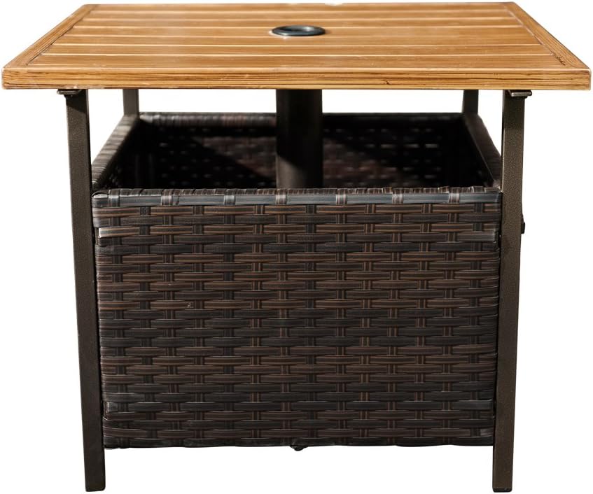 Amazon.com : SunLife Patio Umbrella Base Stand, Outdoor Side Table with Umbrella 1.5 inches Hole ...