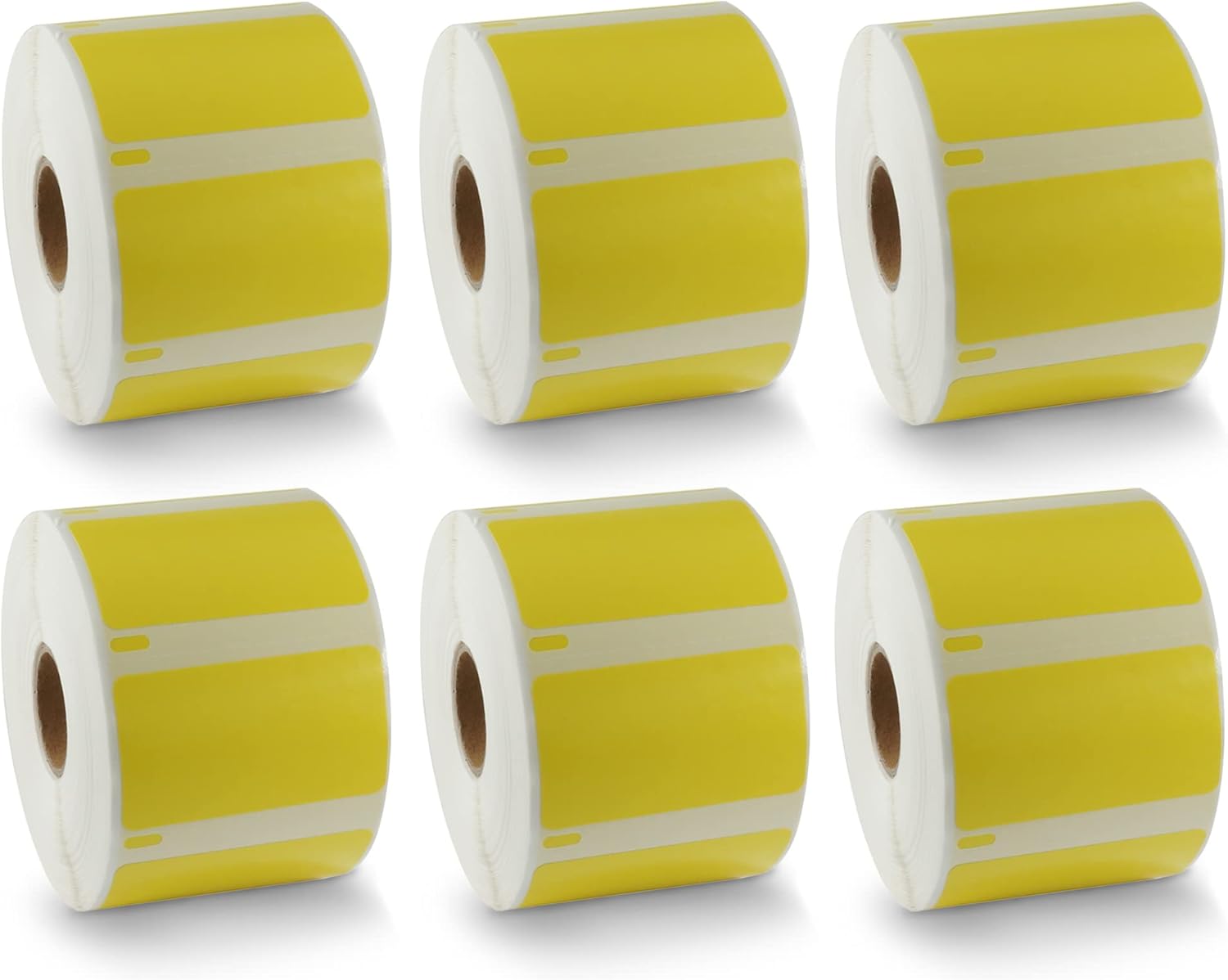 BETCKEY - Compatible DYMO 30334 (2-1/4" x 1-1/4") Medium Multipurpose Barcode/FNSKU Labels - Compatible with Rollo, DYMO Labelwriter 450, 4XL & Zebra Desktop Printers[6 Rolls, 6000 Labels, Yellow]