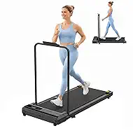 STRIDEMAX Quiet Folding Treadmill with Manual Incline, 2.5HP Under Desk Walking Pad, Safety Handrails, Tablet Holder, Shock Absorption, Space-Saver for Home Office & Small Apartments - Joystride Pro
