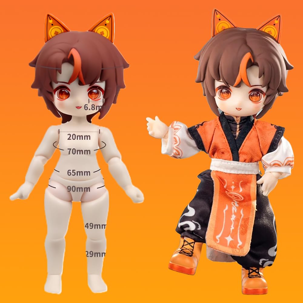 niannyyhouse BJD Blind Box Figuren, Ball Jointed Doll with Clothes, 1:12 Scale Nagi Cloud Ruins Series, Collectable Action Figure (6PCs)