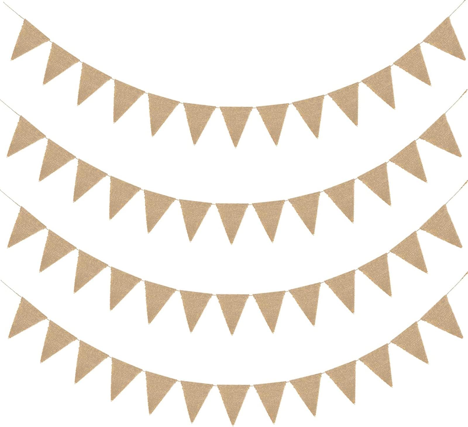 Vintage Geburtstags-Girlande Aus Leinen - Happy Birthday Banner - Wiederverwendbar Für Party & Baby Shower