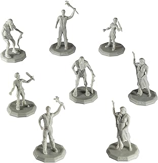 Monster Townsfolk Mini Fantasy Figures - 8pc Peasant Non Player Character NPC Miniatures - 1