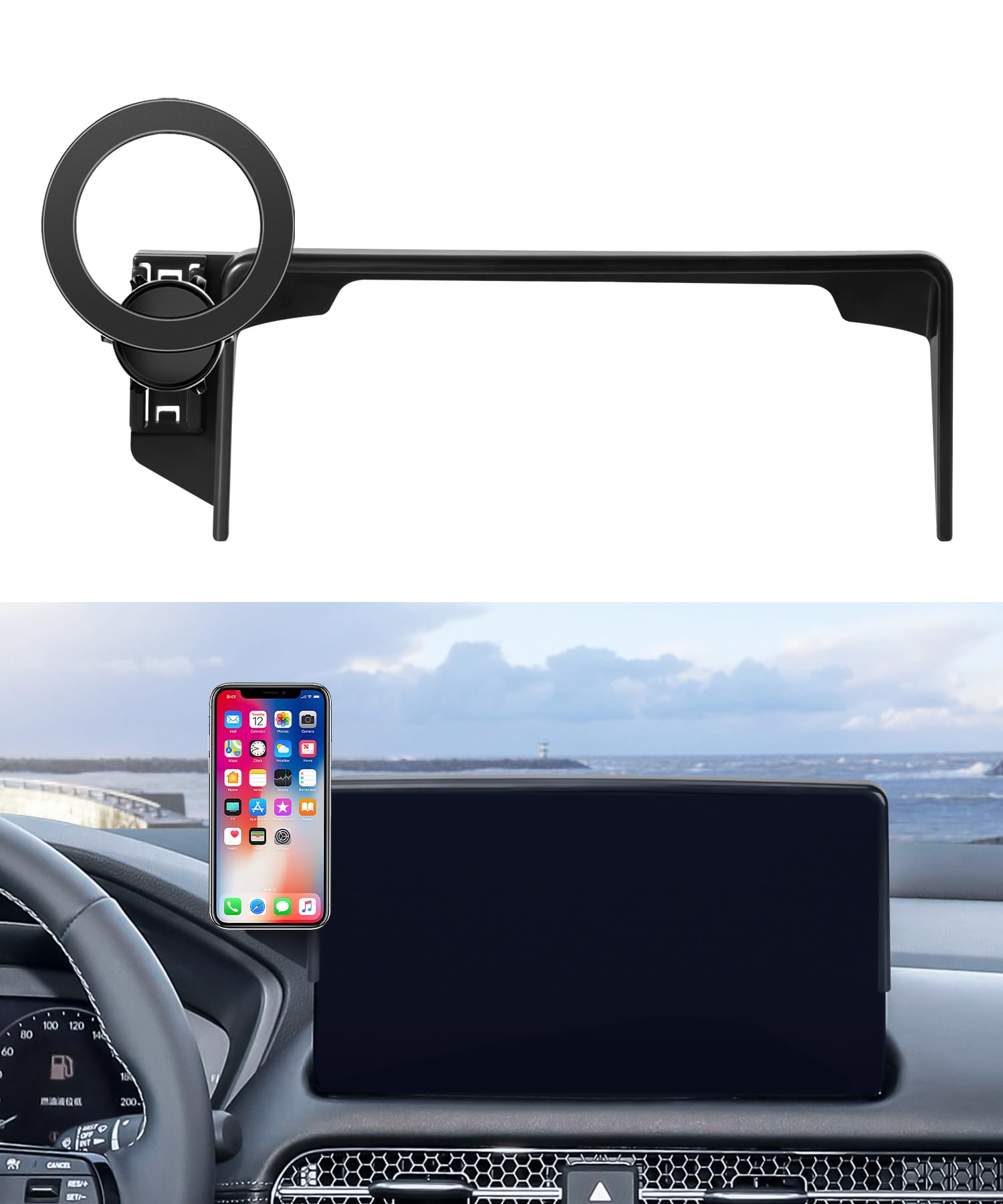 MaserWeller Car Phone Holder For Honda Accord 2023-2025 Accessories 12.3-Inch Screen Fixed Clip, 360° Rotation Phone Mount Compatible With MagSafe, Cell Phone Holder That Does Not Affect Air Vent