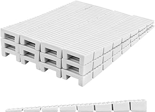 Balacoo 20pcs Furniture Shims, Flexible Plastic Shims Furniture Leveling Shims Restaurant Table Pads Furniture Leveling Shims Construction Shim Wedges Table Shims for Home Office Furniture (White)