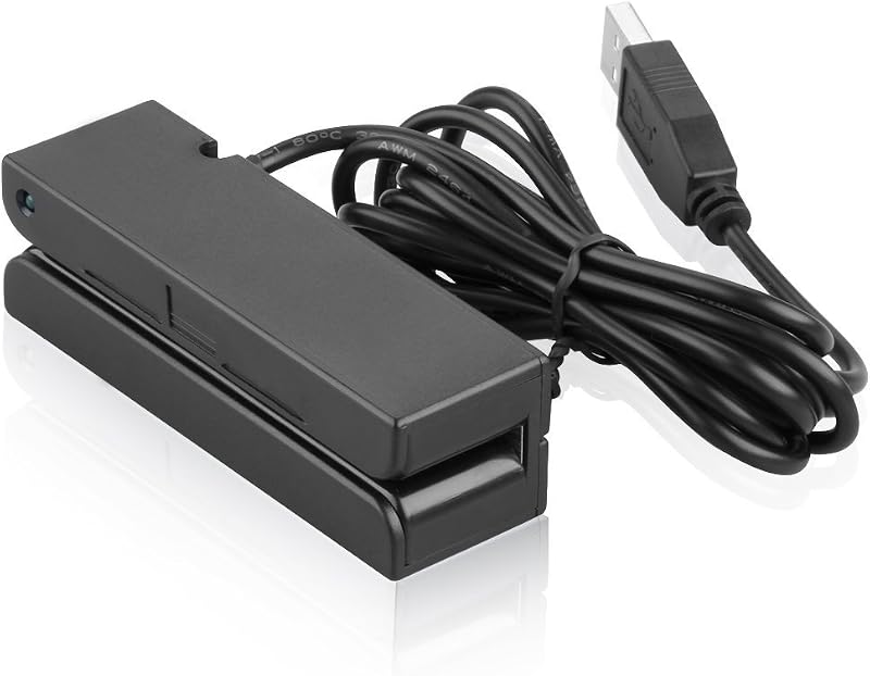 2xhome - POSMATE - Lector magnético USB Mini tarjeta de crédito 3 pistas Hi Lo Co para sistema POS caja registradora Quickbook