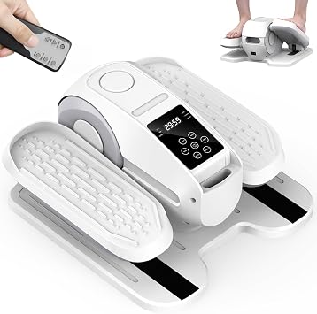Under Desk Elliptical Exercise Machine, Elliptical Leg Exerciser as Seen on TV, 12 Speeds Leg Exerciser While Sitting for Seniors, Electric Seated Foot Pedal Exerciser for Home Gift for Women