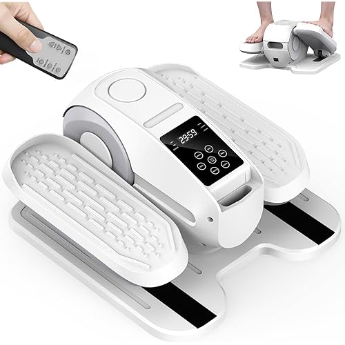 Under Desk Elliptical Exercise Machine, Elliptical Leg Exerciser as Seen on TV, 12 Speeds Leg Exerciser While Sitting for Seniors, Portable Electric Seated Foot Pedal Exerciser for Home Office