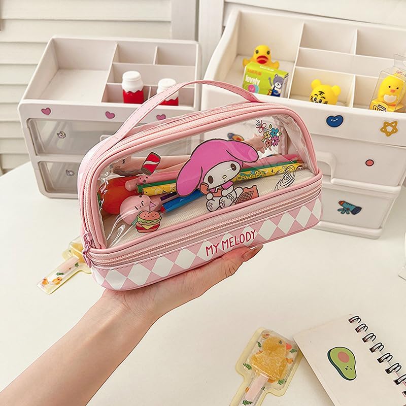 Miniatura 2 de Lindo estuche para lápices para niñas, estuche de piel sintética con cremallera, organizador de almacenamiento de artículos de papelería de gran