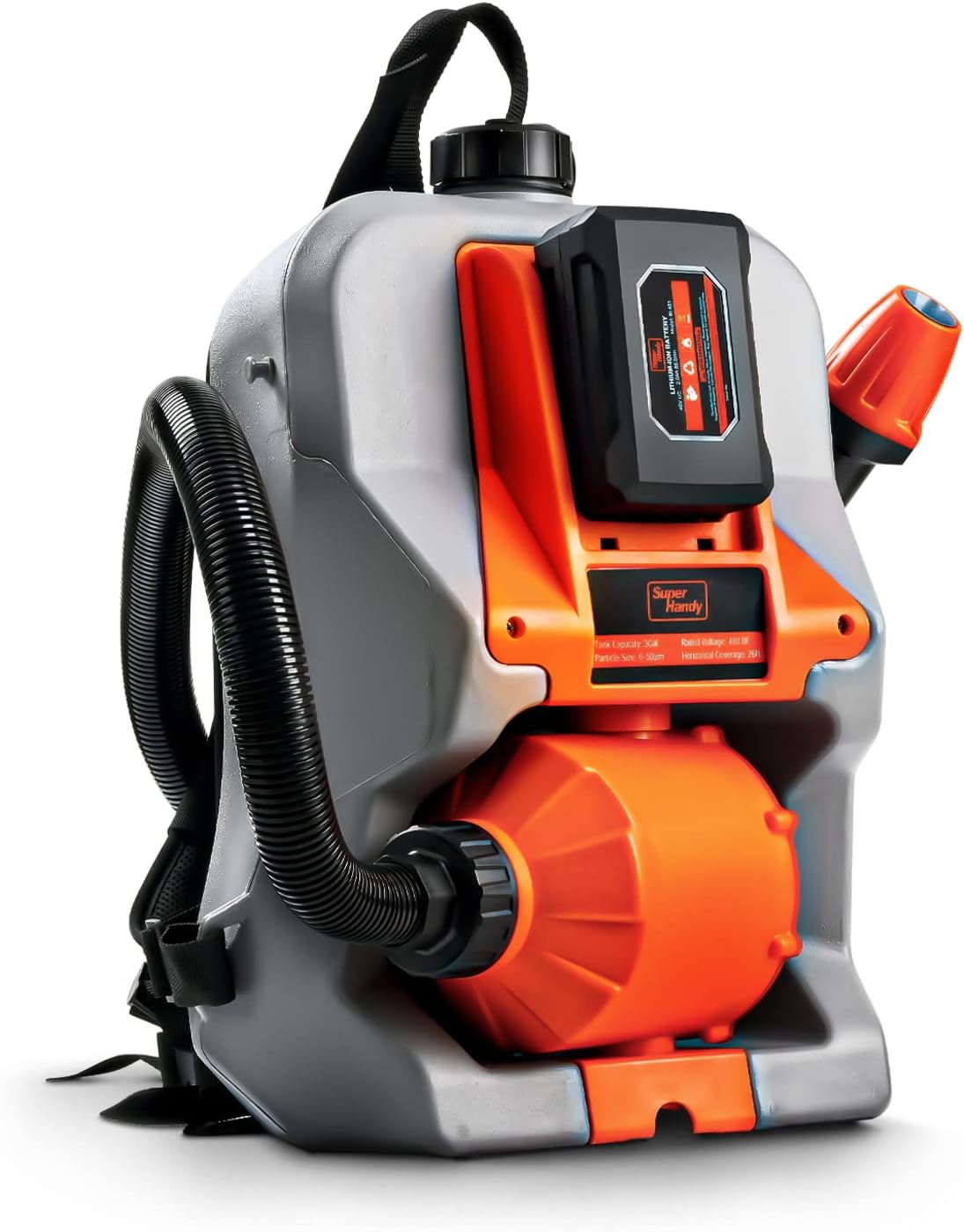 Fogger Machine Disinfectant ULV Sprayer with 48V DC Lithium Ion Cordless Mist Duster Blower 2.6GAL 1-10GPH Adjustable Particle Size 0-50um/Mm