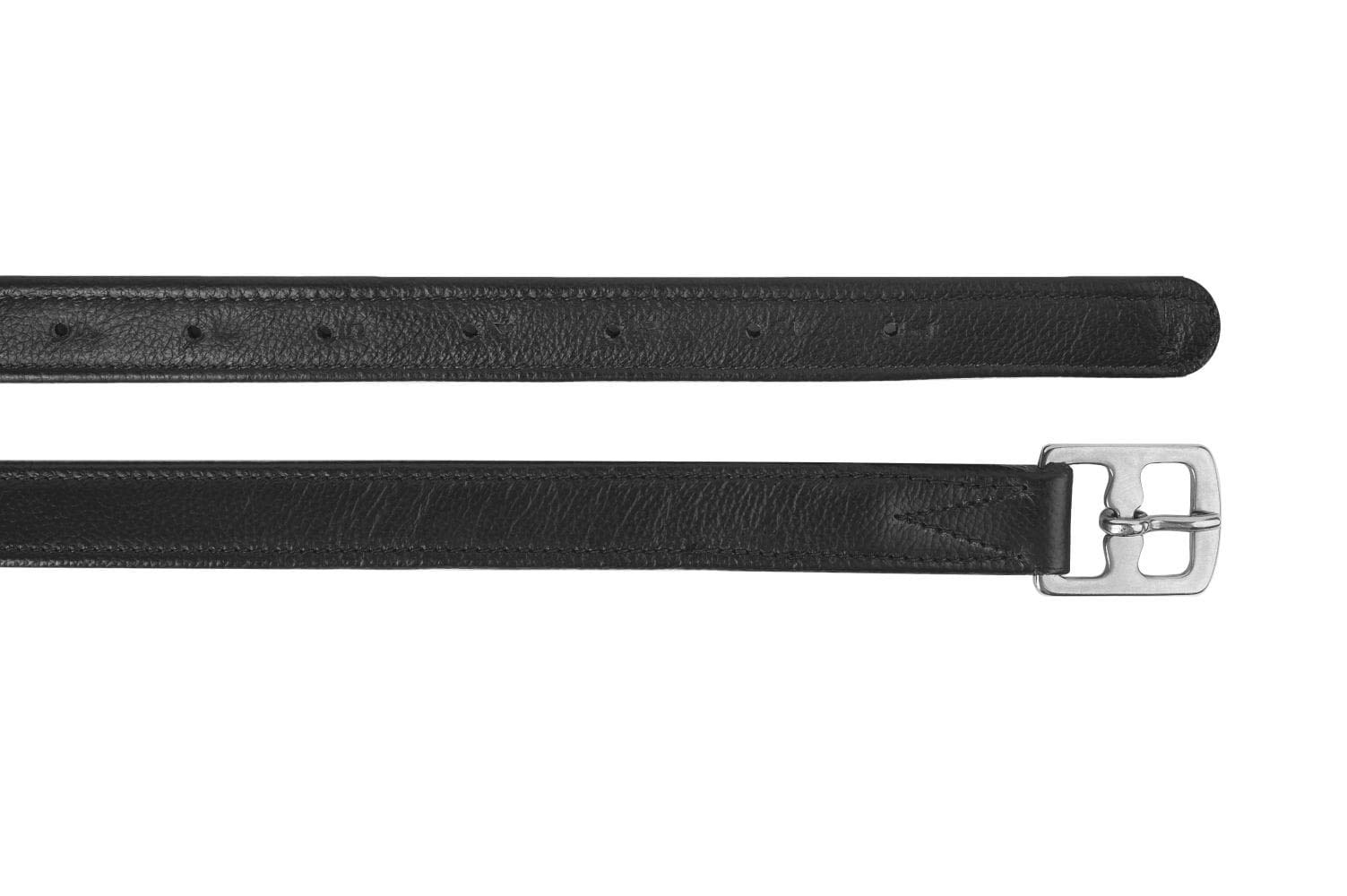 Start Steigbügelriemen Leder 2,5 cm – Nylonverstärkung für Sicherheit – Edelstahl Schnallen – langlebige Sattelriemen für Reiter (Schwarz, 125 cm)