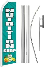 Nutrition Shop Swooper Advertising Flag & Pole Kit - Perfect for Health Food Stores, Organic Stores, Sports Nutrition